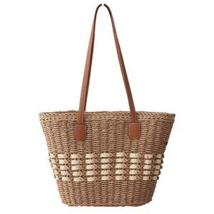 Tote Bag Straw Beach Shoulder Handbag Fashion Purse 2025 Summer UwU